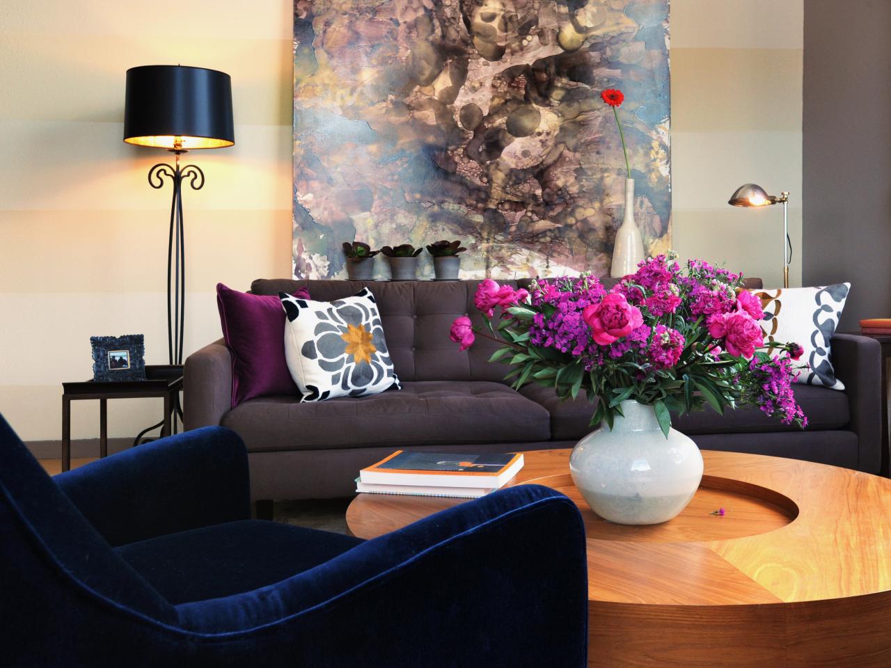Anastasia Faiella Contemporary Living Room sofá azul
