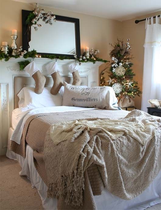 Ideas de decoración de dormitorio de Navidad imágenes